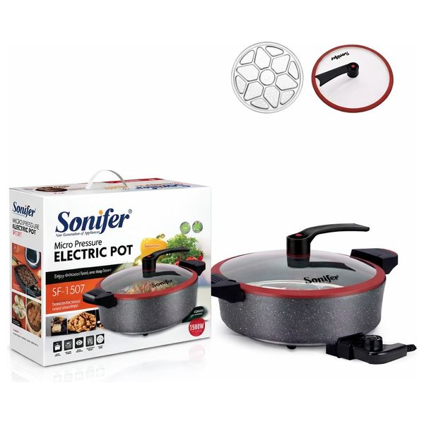  Sonifer SF-1507 - Electric Pressure Cooking Pot - 6.5L - Grey 