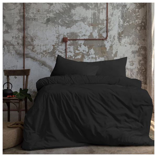 Komfortec Comforter Cover Set 200x200+40x80 - Black