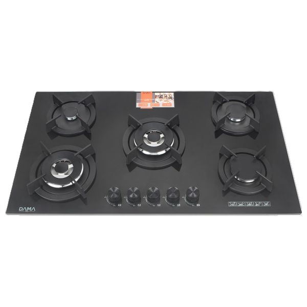  طباخ داما مدمج غازي - 90 سم - 5 شعلات - D98B - اسود 