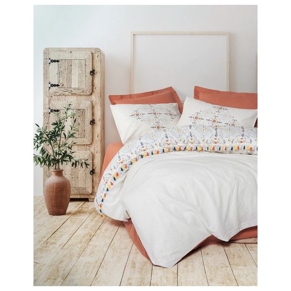  SADAF Complete Set, Double , 220 x 230cm - 4 Piece - Orange 