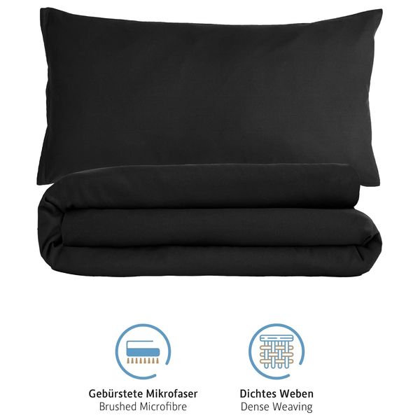 Komfortec Comforter Cover Set 200x200+40x80 - Black
