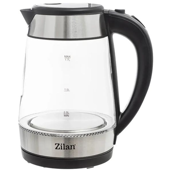  زيلان غلاية كهربائية زجاجية - 1.7 لتر - zln3963 - فضي 