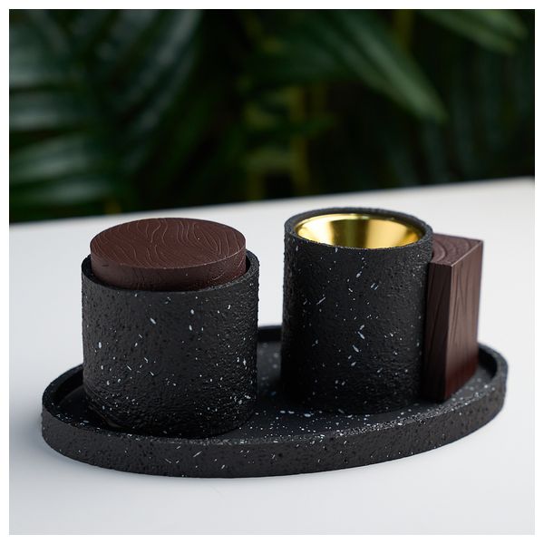  طقم مبخرة رقة هوم - 3 قطع - B-02 - اسود 