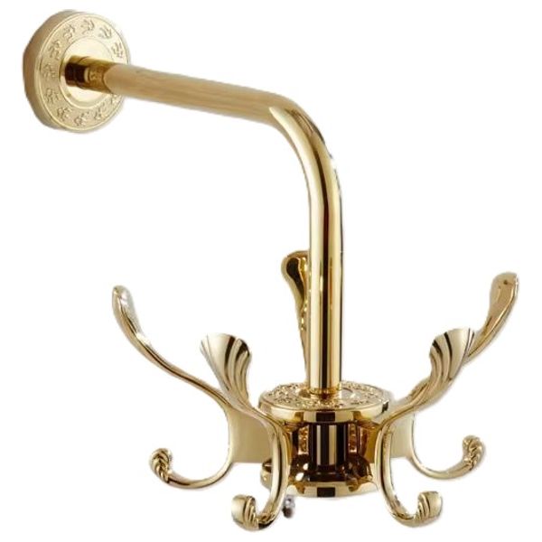 Lazord Rotating Wall-mounted Bathroom Hook Rack - Gold