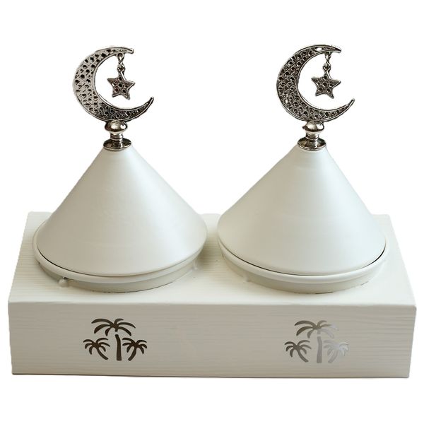 RiqaHome Dessert & Date Server Set With Tray - Beige