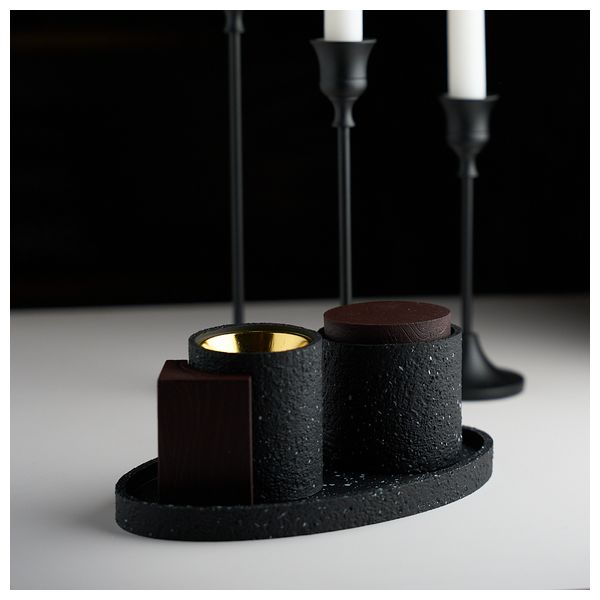  طقم مبخرة رقة هوم - 3 قطع - B-02 - اسود 