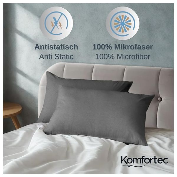Komfortec Comforter Cover Set 240x220+40x80 - Gray
