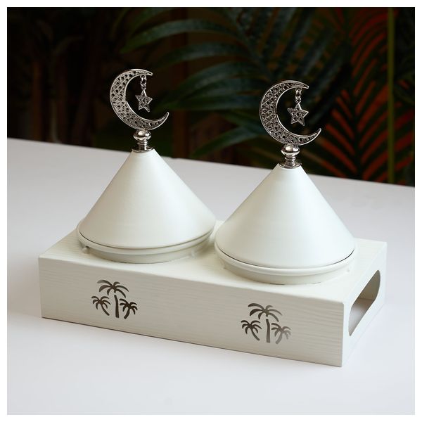 RiqaHome Dessert & Date Server Set With Tray - Beige