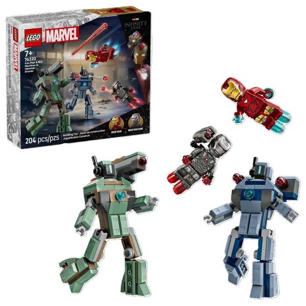  Lego Ironman & War Machine vs. Hammer Drones - 204 Pieces 