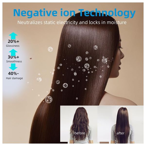  GLAM x001r3aqub - Professional Ionic Hair Dryer - 2300W - Black 
