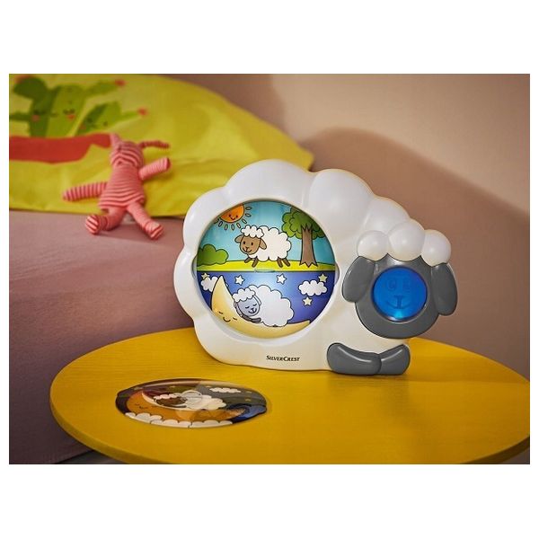  Silver Crest Kids' Sleep Trainer With Night Light and Wake-up Instruction - Sheep Design - White 