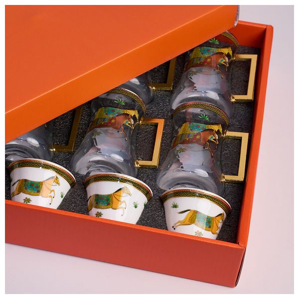  رقة هوم طقم ضيافة شاي وقهوة - 18 قطع - SC-02 - ذهبي 