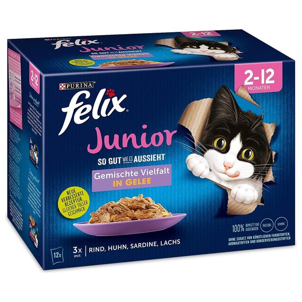 Felix Junior Mix Cat Food - 12 Pieces
