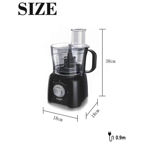  Sonifer SF-8027 - 9-in-1 Food Processor - 400 W - Black 