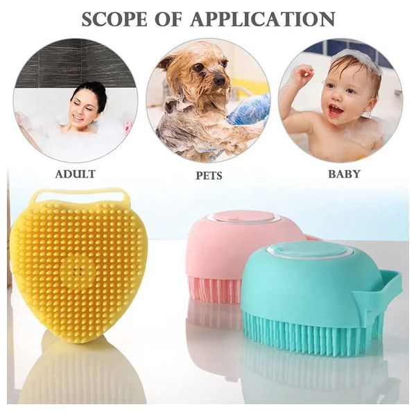  Massage Brush Dog Shampoo Dispenser - Multi color 