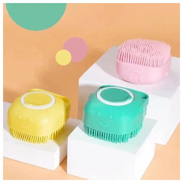  Massage Brush Dog Shampoo Dispenser - Multi color 