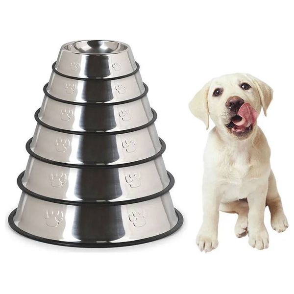  Stainless Steel Dog Food Bowl Set - 22cm 
