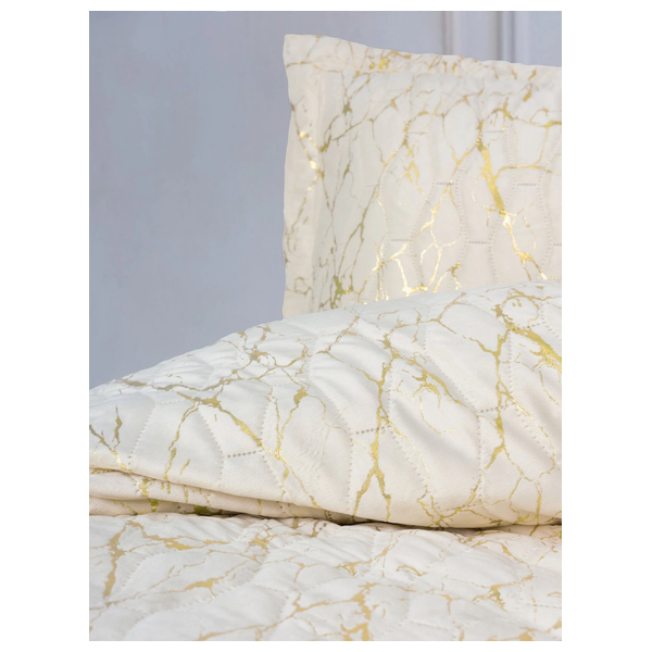  صدف طقم مفرش سرير مزدوج 240 × 250 سم - 3 قطع - كريمي 