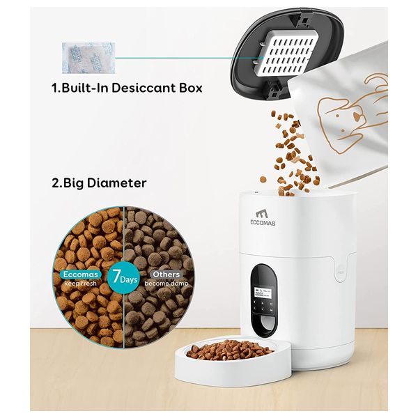 Eccomas Automatic Pet Feder - White