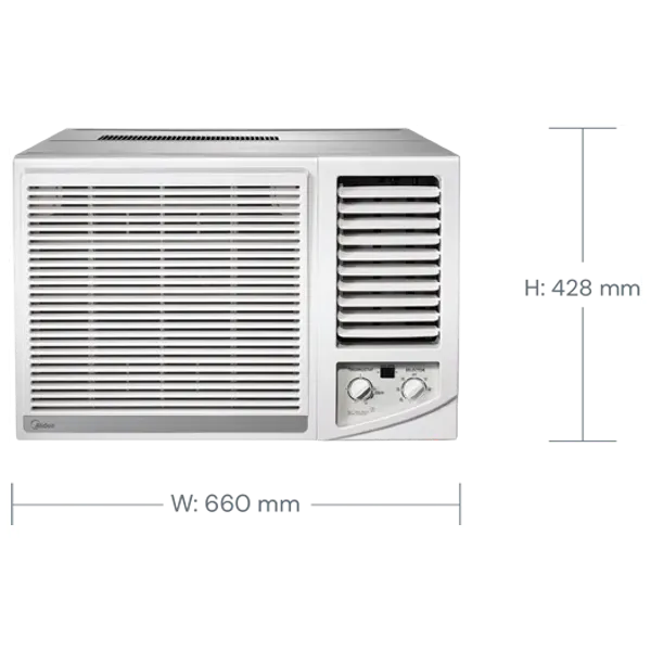  Midea MWTF-24EM-IQ - Window AC - 2 Ton - Heat & Cool - White 