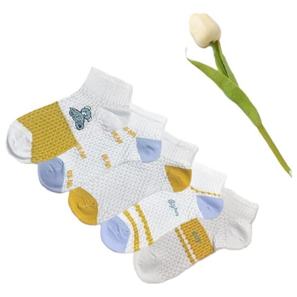  جوارب 24 للجنسين - 5 قطع - اصفر 