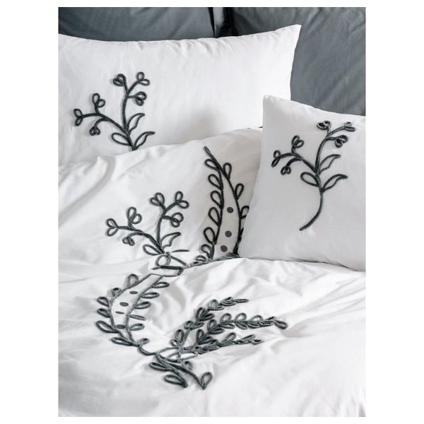  صدف طقم غطاء لحاف مزدوج 220 × 200 سم - 6 قطع - رمادي 