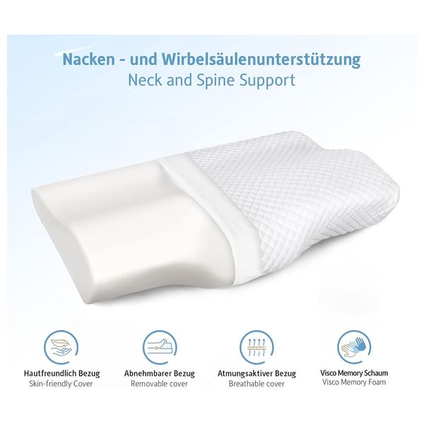 Komfortec Memory Foam Pillow 60x38x12/8 - White