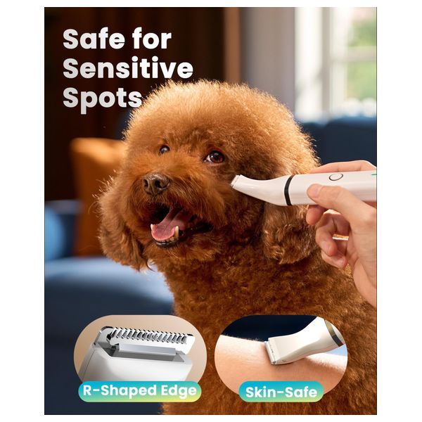  Oneisall Quiet Pet Grooming Trimmer for Dogs and Cats - White 