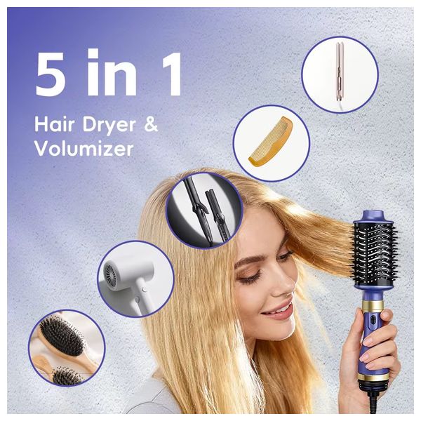  انزو وان ستيب جهاز التصفيف والنفخ المتكامل - فولتية مزدوجة - ازرق 