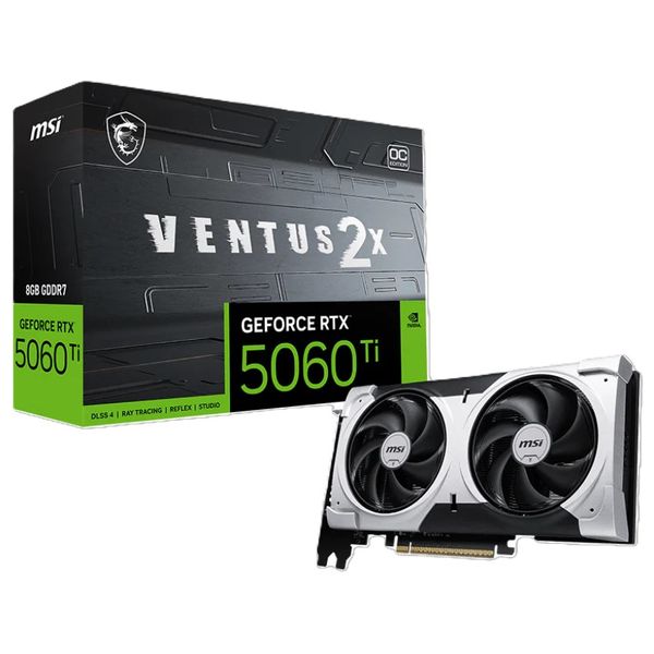  بطاقة رسومات ام اس ئاي - GeForce VENTUS 2X OC PLUS - معالج RTX 5060 Ti - سعة 8 جيجابايت - اسود 
