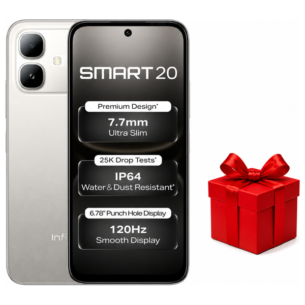 Infinix Smart 20 - Dual SIM - 6.78-inch IPS LCD - MediaTek Helio G81 Ultimate - 5200mAh, 15W Charging, AI Features + Free Gift