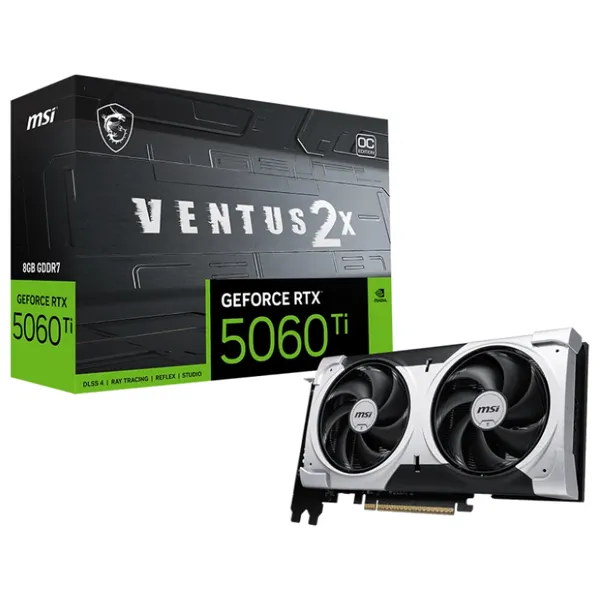  بطاقة رسومات ام اس ئاي - GeForce VENTUS 2X OC PLUS - معالج RTX 5060 Ti - سعة 8 جيجابايت - اسود 