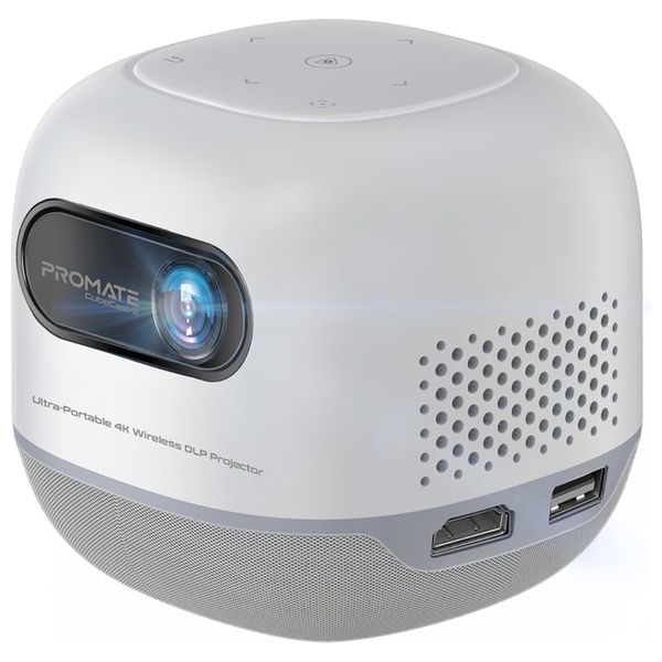  جهاز عرض بروميت -  لاسلكي - شاشة عرض حتى 200 انج - تقنية DLP - دقة 4K المدعومة - 8400 مللي أمبير - وقت تشغيل حتى 3 ساعات - ابيض 