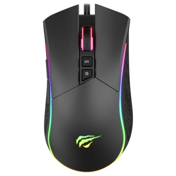  Havit MS1001S V2 Gaming Mouse - Wired - RGB Lighting - 6400 DPI - Programmable Buttons - Black 