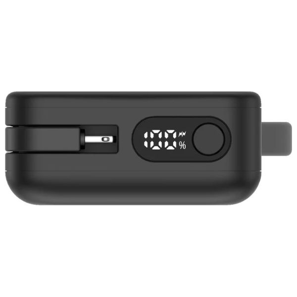  Momax Power Bank - 10000mAh Capacity - Built-in USB-C & Lightning Cable - 30W Power - Digital Display - Black 