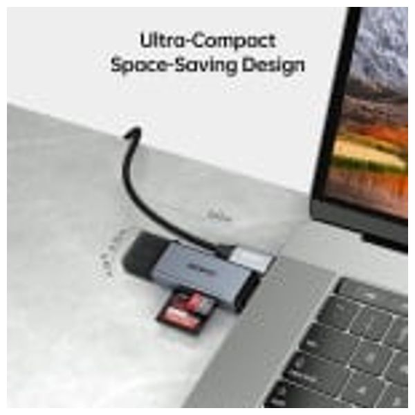  Benfe Memory Card Reader - USB-C to USB-A - Gray 