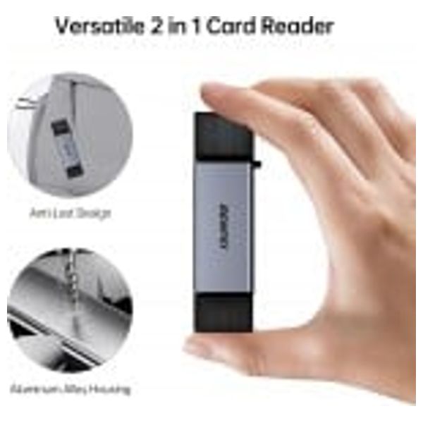  Benfe Memory Card Reader - USB-C to USB-A - Gray 