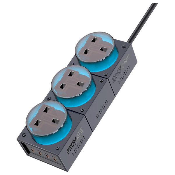  Promate Power Socket - 3m - 67W - Black 