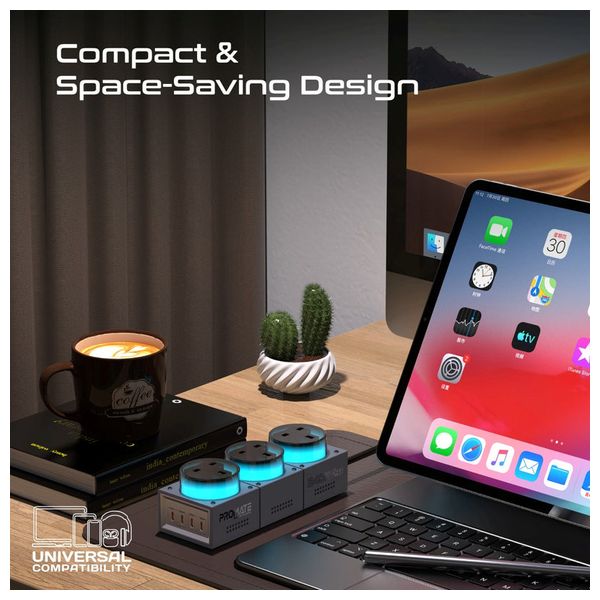  Promate Power Socket - 3m - 67W - Black 