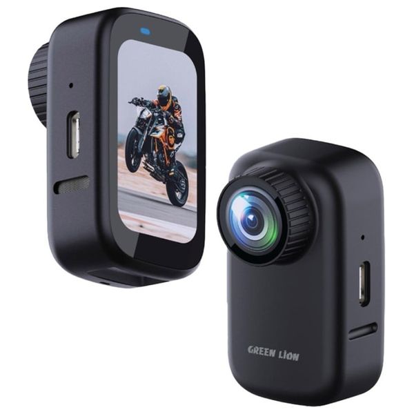 كاميرا أكشن صغيرة جرين ليون - دقة 4K 30fps - شاشة تعمل باللمس - أسود