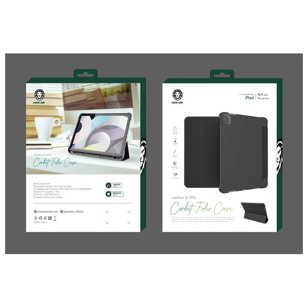 كفر جرين ليون ايباد برو 12.9 انج  - جلد - أسود