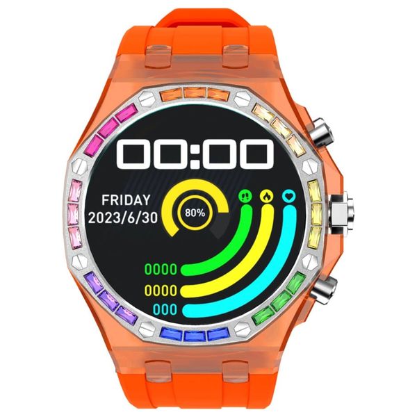  ساعة ذكية  بورودو - شاشة اموليد مقاس 1.43 انج - اتصال بلوتوث - بطارية تدوم 15 يوم - برتقالي 
