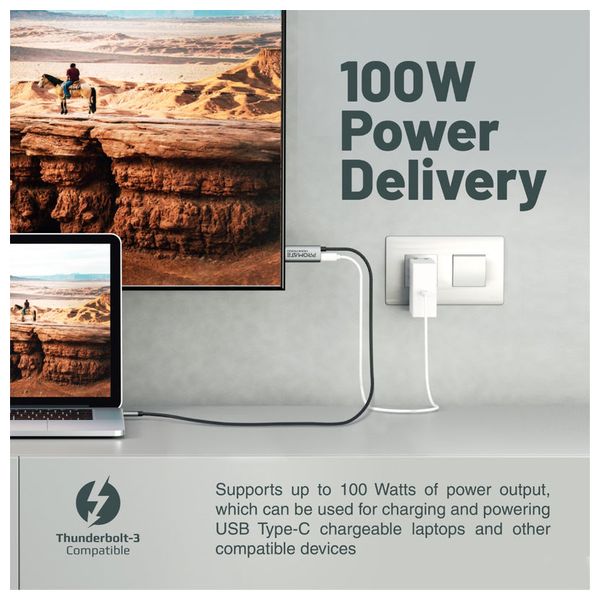  Promate HDMI to USB-C Cable - 1.8m - Black 