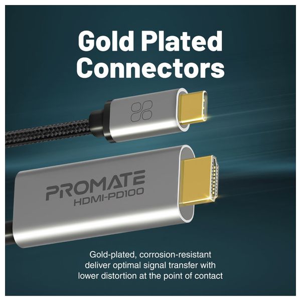  Promate HDMI to USB-C Cable - 1.8m - Black 