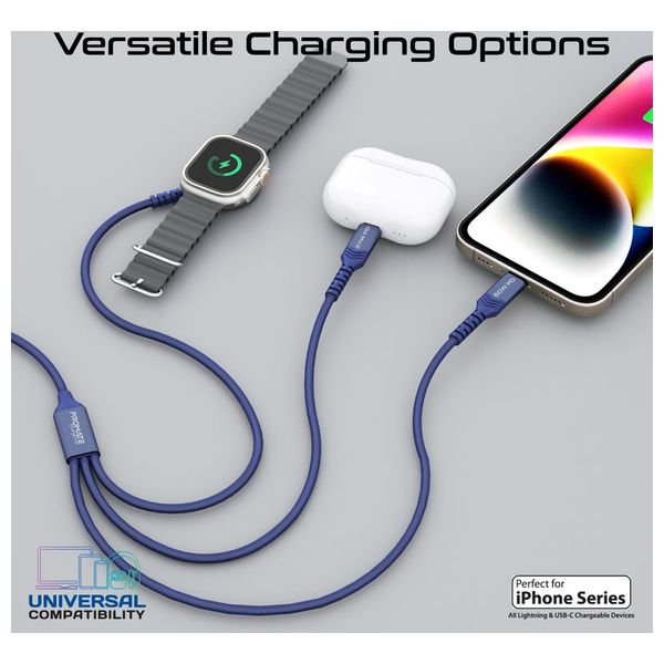  كيبل شحن بروميت 5 في 1 -  1.5 متر- ازرق 