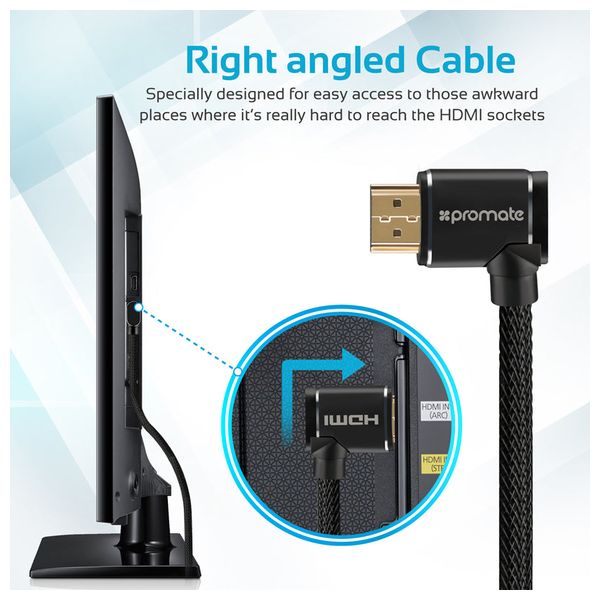 كيبل اتش دي ام اي بروميت - 1.5 متر - 4k - اسود