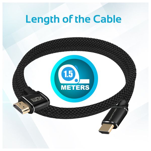 كيبل اتش دي ام اي بروميت - 1.5 متر - 4k - اسود