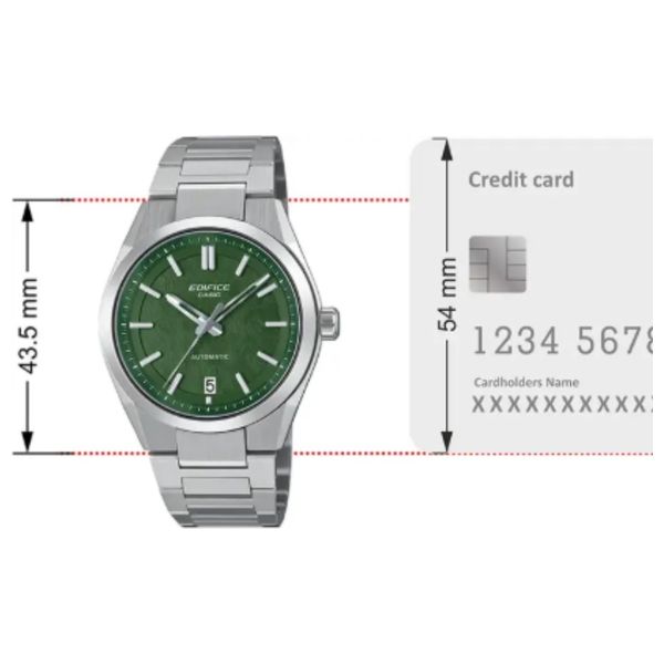  Casio Edifice Men’s Watch EFK-100D-3ADR - Mechanical Automatic, Analog Display, Stainless Steel Strap - Silver 