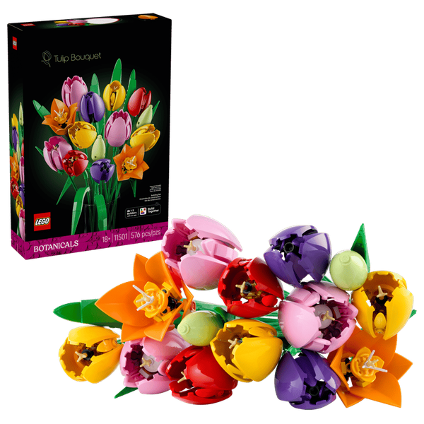  LEGO Botanicals Tulip Bouquet 11501 - Customizable Decorative Flower Figurine - 576 Pieces 