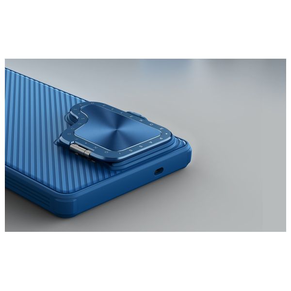  كفر نيلكن 3824 - سامسونج جالاكسي S25 ألترا - غطاء عدسة وحامل، مقاوم للصدمات - أزرق 